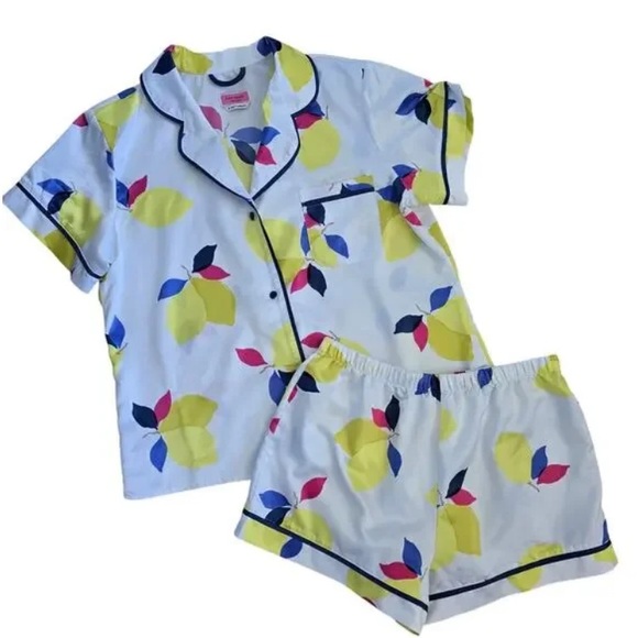 kate spade Other - Kate Spade New York Lemon Print Short Satin Pajama Set Size M Lounge Sleepwear